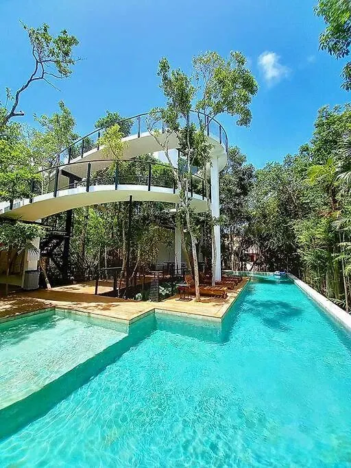 别墅 Private Rooftop Pool - Bike To Ruins Or Beach 图卢姆